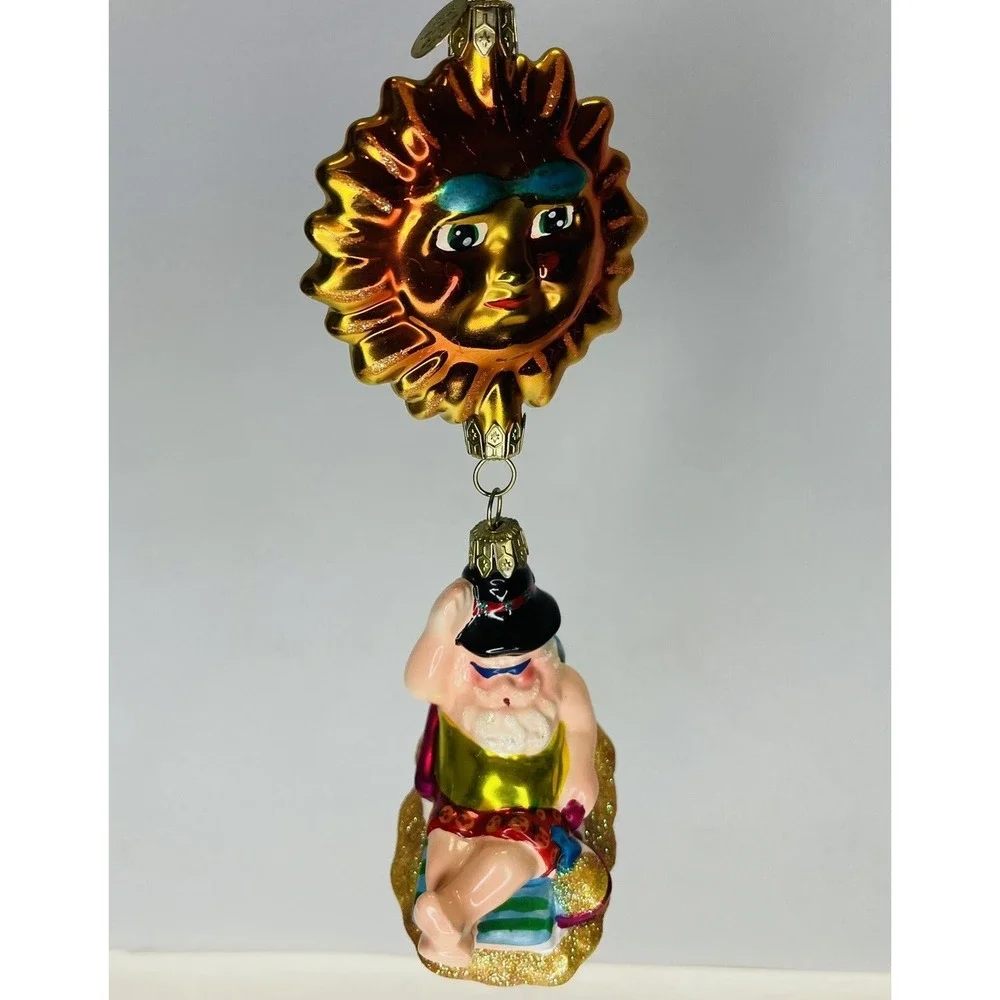 VTG 2000‎ Christopher Radko Santa's Day In The Sun  Large Christmas Ornament